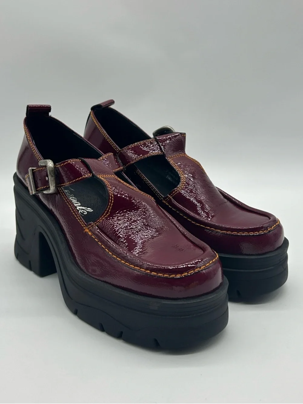 Free People Mayla Platform Mary Jane Shoes Sz 8.5 Rasp Fram Burgundy NWB